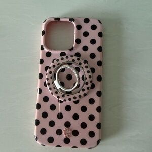 Polka Dot Pink Phone Case with Ring Holder